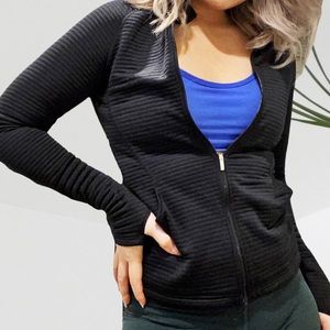 ADIDAS WOMEN | ZIP UP SPORTY RIBBED THERMAL JACKET